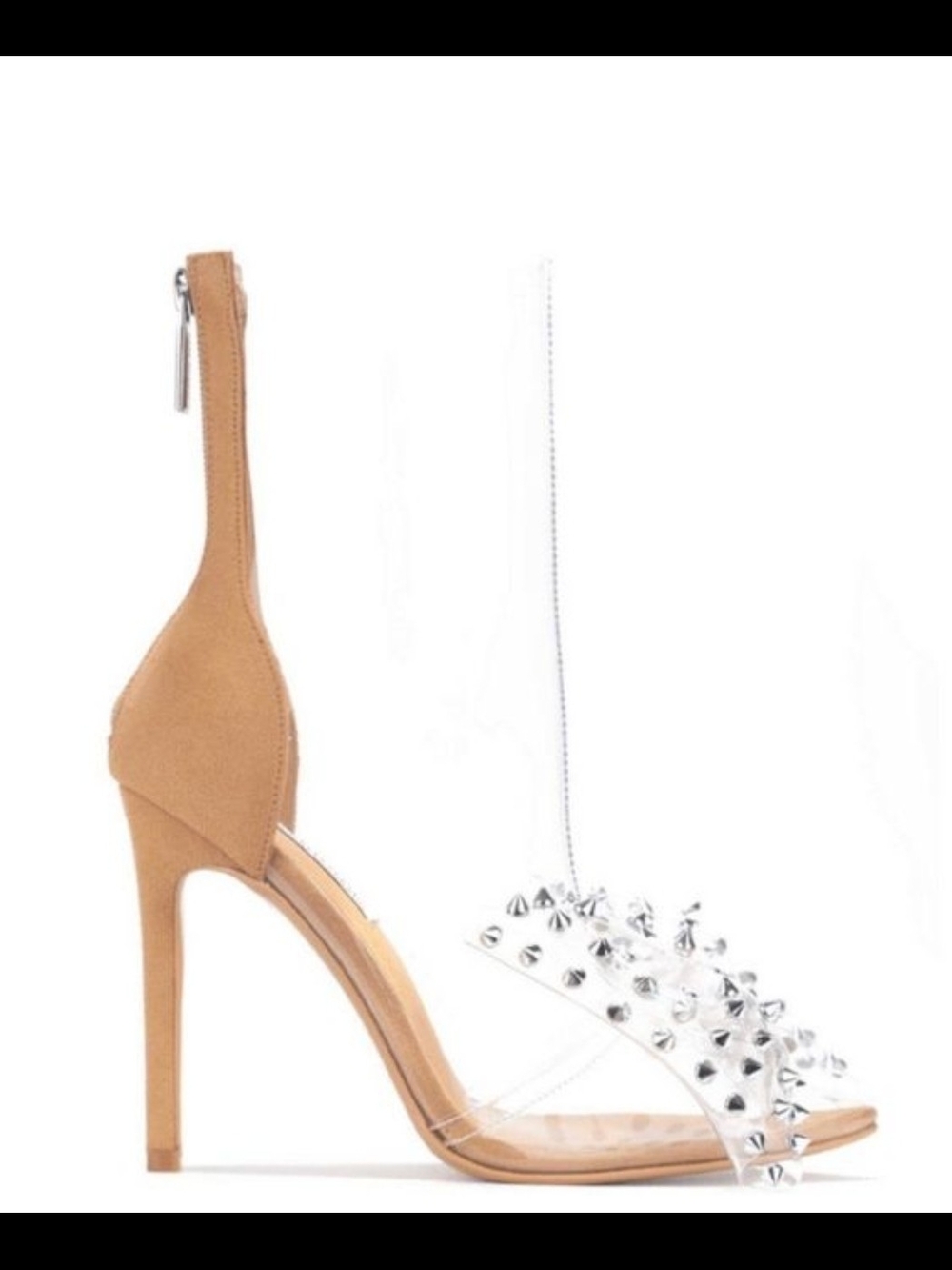 Cape Robbin Clear Stiletto Ankle Boots With Studded Bow